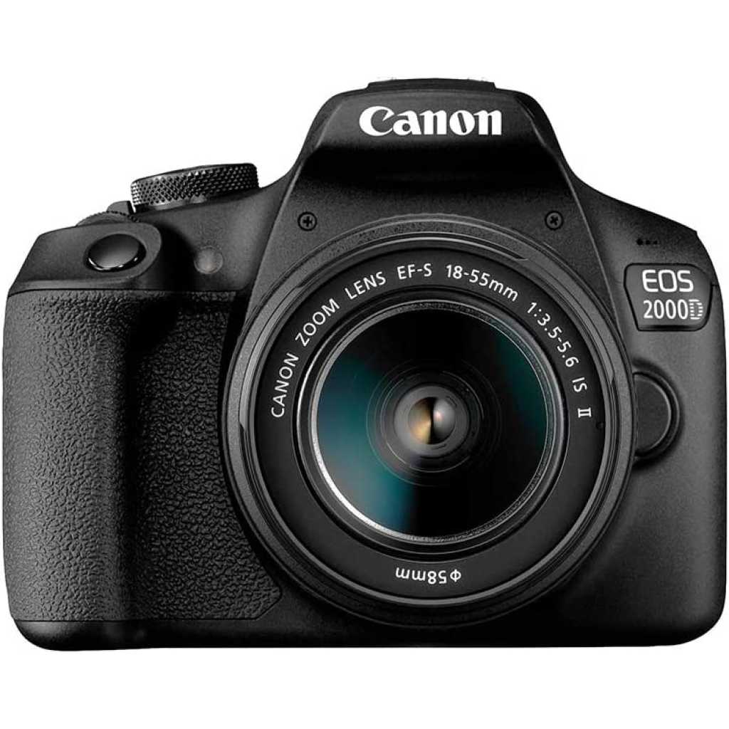 Canon EOS 2000D DSLR Camera and EF-S 18-55 mm f/3.5-5.6 IS III Lens, Black