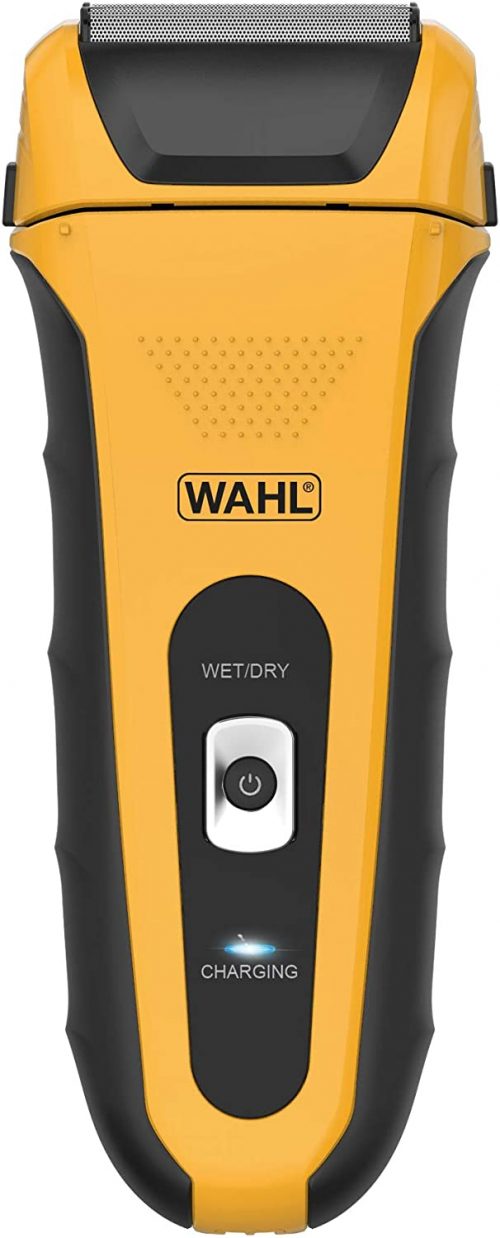WAHL Electric Razor/Shaver Lifeproof Foil Shaver, Anti-Shock Case, Bright Yellow, Fully Washable Electric Shavers Men, Use in the Shower and Easy Cleaning, Ergonomic Rubber Grips