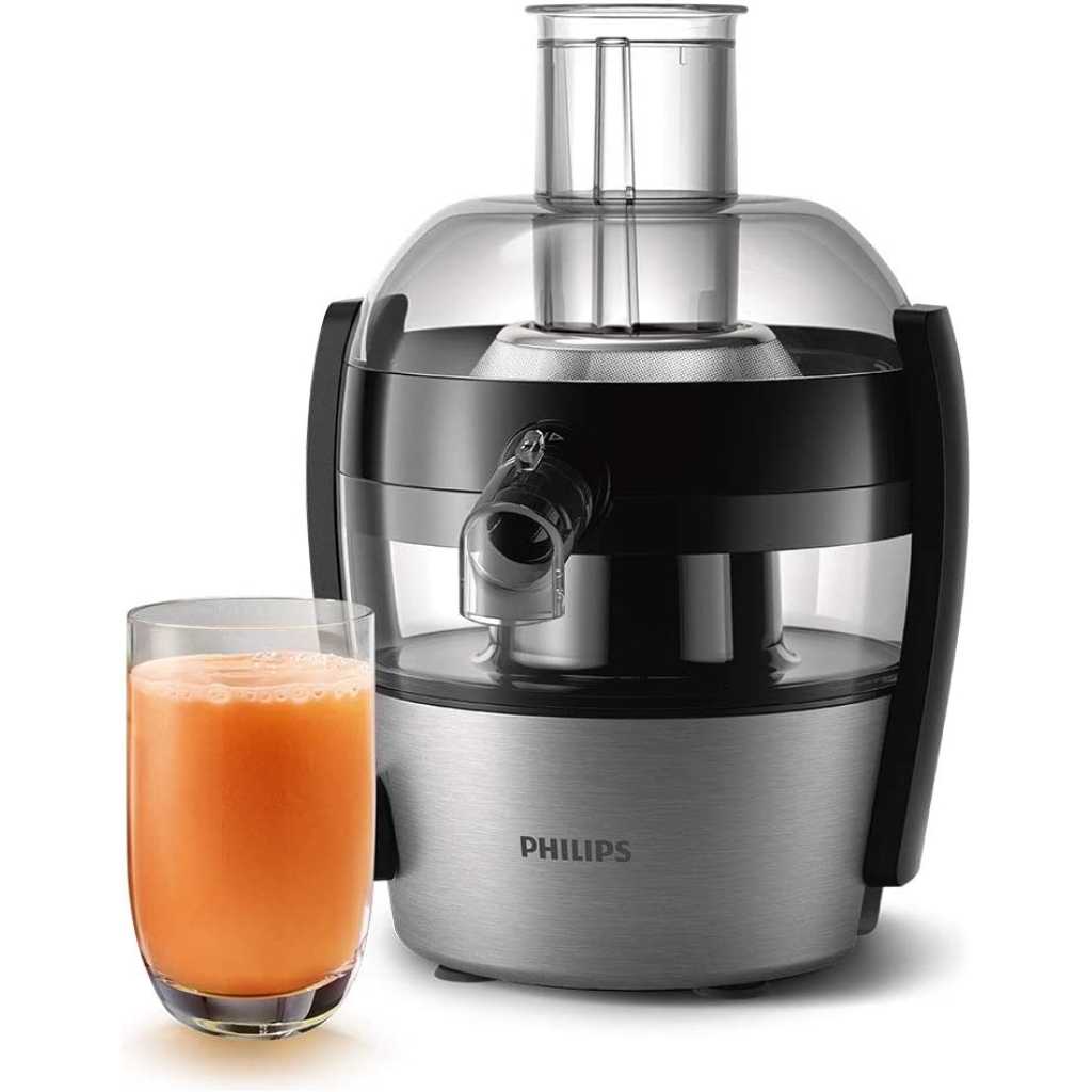 Philips HR1836 Viva Collection Compact Juicer, 1.5 Litre, 500 Watt - Brushed Aluminium