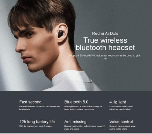 Xiaomi Redmi AirDots True Wireless Earbuds, Bluetooth V5.0 TWS Stereo Earphones Headphones