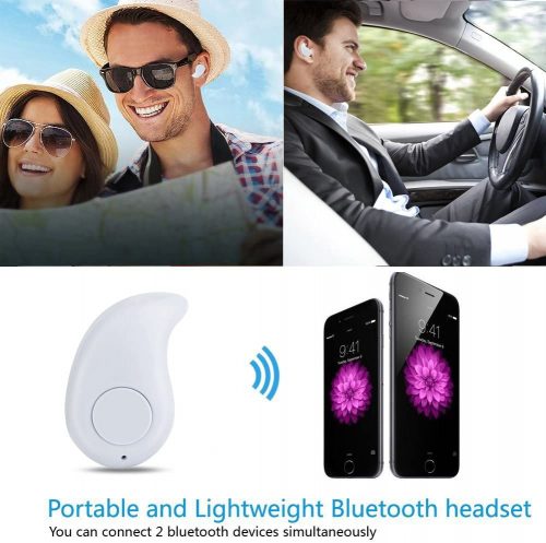 S530 Bluetooth Earbud, Smallest Mini Invisible V4.1 Wireless Bluetooth Headset Headphone Earphone with Mic Hands-Free Calls for Smartphones (White)