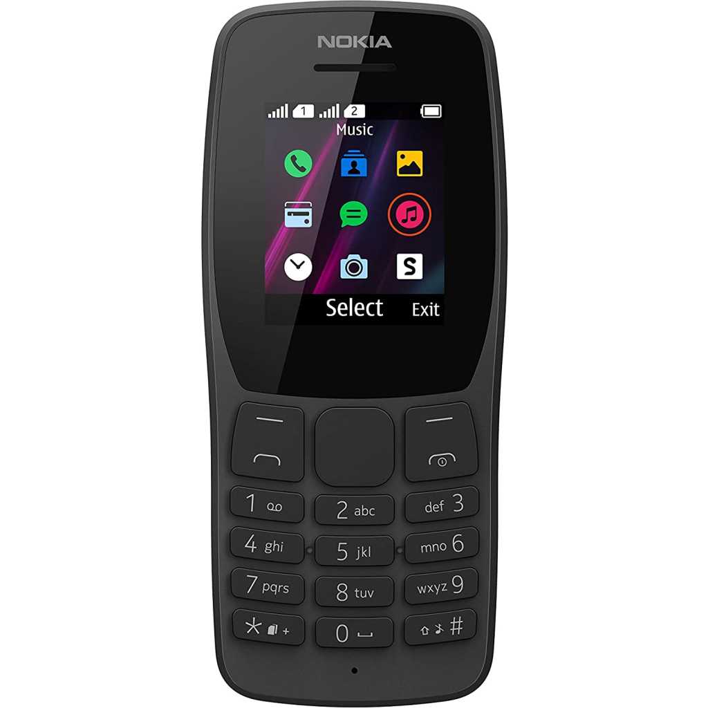 Nokia 110- Dual SIM Feature Phone - 1.77" Screen - Black 1 71OTHjWlOL. AC SL1500