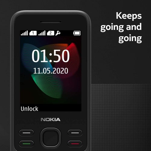 Nokia 150 Feature Phone, Dual SIM, 2.4" Display, Camera, FM Radio, MP3 Player, Expandable MicroSD up to 32GB - Black