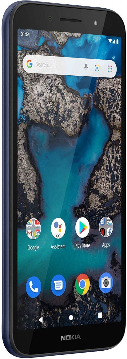 Nokia C1 Plus Smartphone with a 5.45” HD+ Screen, Powerful Front Flash, face Unlock, All-Day Battery, Android 10 (Go Edition) and 4G in Blue