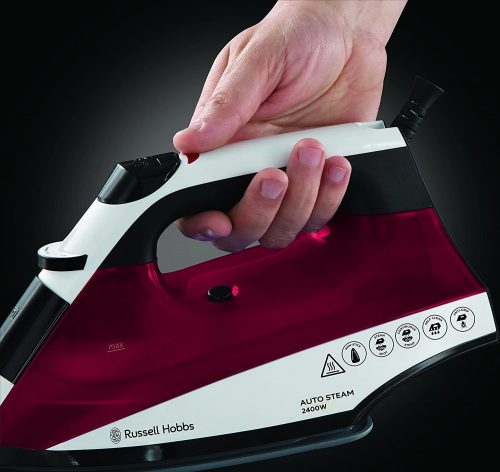 Russell Hobbs Auto Steam Pro Non-Stick Iron 22520, 2400 W, White and Red