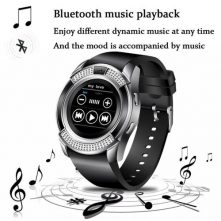 Bluetooth Smart Watch Fitness Pedometer. Monitor Tracker SD Card SIM Card-Black