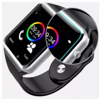 A1 Bluetooth Sport Pedometer With SIM Camera Smart Watch For Android IOS-Black