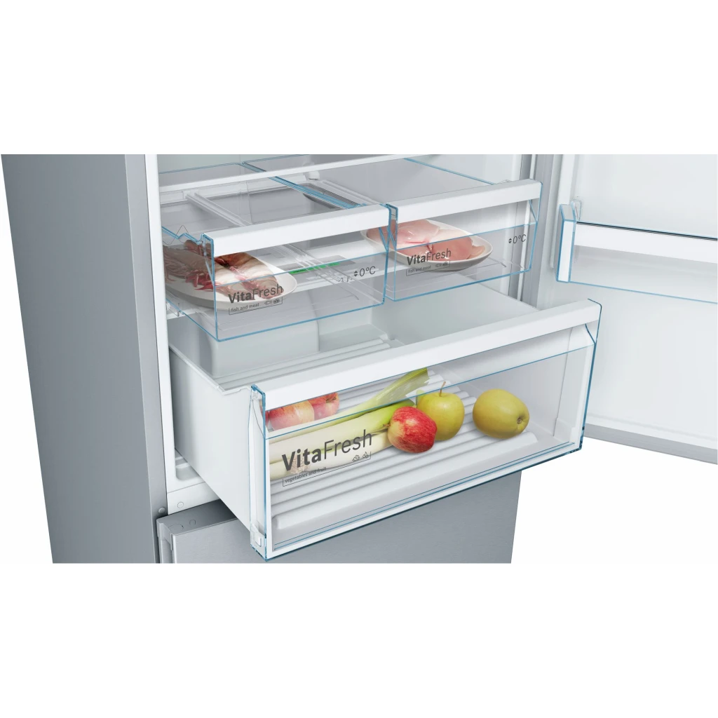 Bosch KGN56VI30M Standing Fridge Freezer top open