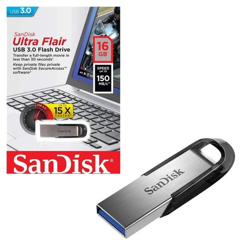 SanDisk 16GB Ultra Flair™ USB 3.0 Flash Drive - Silver
