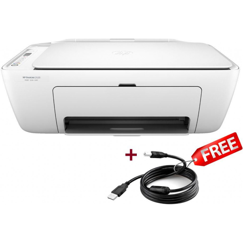 HP DeskJet 2320 Printer, All-in-One Wireless Inkjet Printer + Free Printer  Cable - White - TilyExpress Uganda