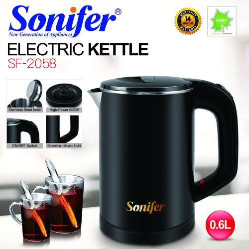 Sonifer Portable Travel Electric Kettle Mug 0.6L SF-2058 ,Black