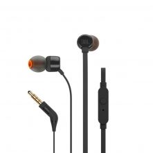 JBL T110 Headsets, Wired In-Ear Headphones With JBL Pure Bass Sound, Earphones By Herman - Black