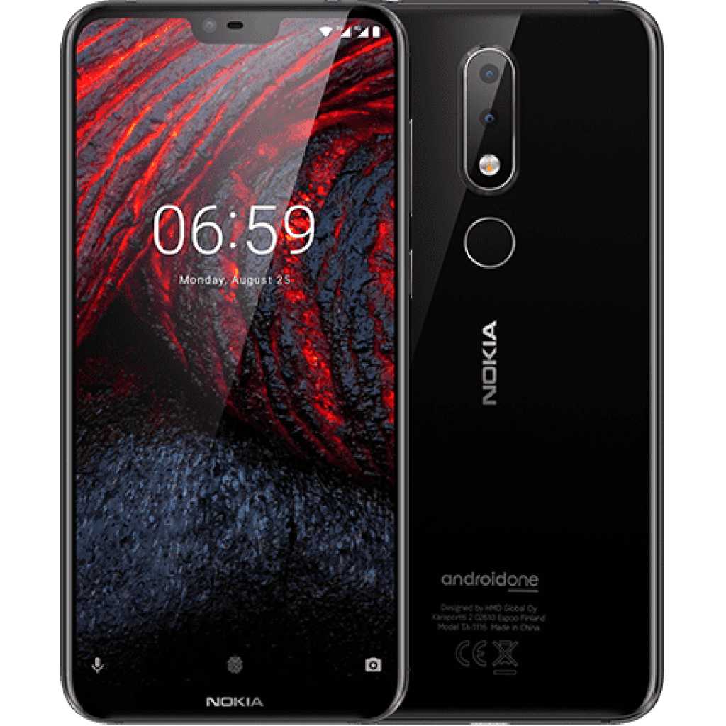 Nokia 6.1 Plus 64 GB (Nokia 6X) TA-1103, 4GB RAM, Dual SIM- Black