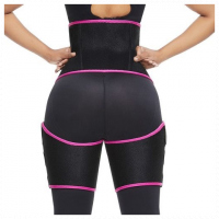 3 in 1 Sweat Slim Thigh Trimmer, Waist Trainer Slimming Belt-Black/Pink