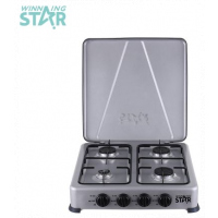 Winning Star 4 Burner Gas Stove Cooker Plate With Automatic Ignition - Grey