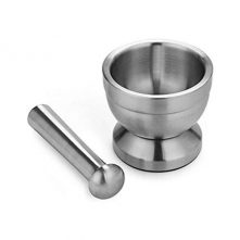 Stainless Steel Mortar and Pestle/Spice Grinder, Silver