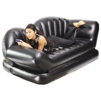 Double Deck Chair Inflatable Air Sofa Bed- Black