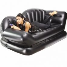 Double Deck Chair Inflatable Air Sofa Bed- Black