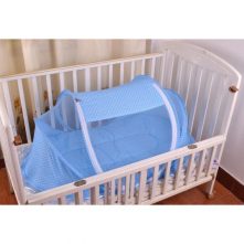 Portable Baby Travel Bed with Mosquito Net - Blue