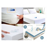 Waterproof Mattress Protector Full-Fitted Cover-White, 100*190*20 cm - White