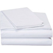 Double Cotton Bedsheets with 2 Pillowcases – White