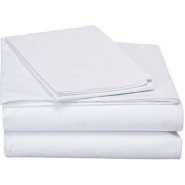 Double Cotton Bedsheets with 2 Pillowcases - White