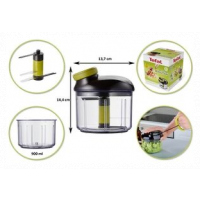 Tefal Manual Food Chopper and Mixer with Stainless Steel Blades for Vegetables, Onions, Herbs and Nuts, 5 Second Chopper, Green - Dark Citronnelle, 900 ml K1320404