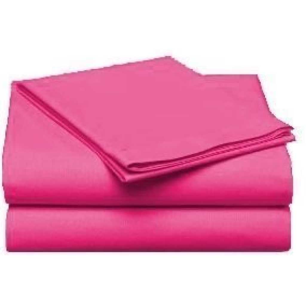 Cotton Bed Sheets with 2 Pillowcases - Pink