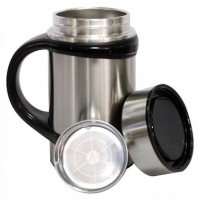 Zego Hot & Cold Vacuum Cup, 480ml - Silver, Black