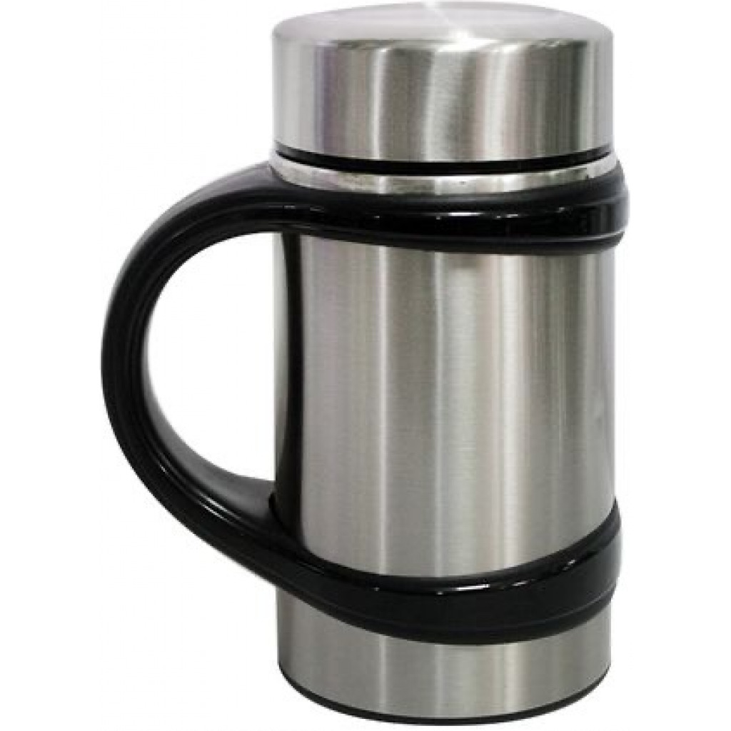 Zego Hot & Cold Vacuum Cup, 480ml - Silver, Black