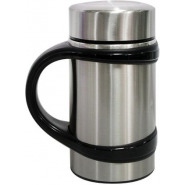 Zego Hot & Cold Vacuum Cup, 480ml – Silver, Black Vacuum Flask