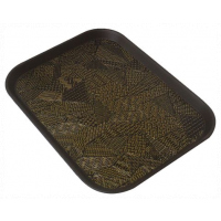 3 Piece Non Slide Rubber Serving Trays-Black.