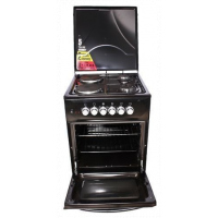 Besto Two Gas + Two Electric Upright Oven, 50x60cm - Black