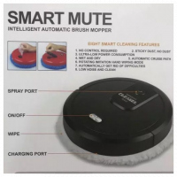 Smart Mute Automatic Brush Mopper Humidifier Cleanel Robot,Black