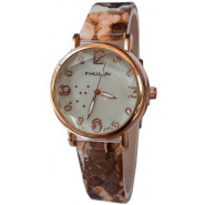 Fhulun Ladies Analog Designer Quartz Watch - Brown