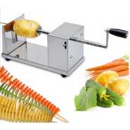 Manual Potato Chips Slicer Spiral Twister Vegetable Cutter, Silver