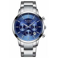 Biden Automatic Chronograph Analog and Water Proof Men's Watch - Silver Blue