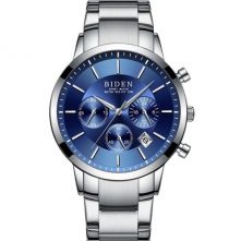 Biden Automatic Chronograph Analog and Water Proof Men's Watch - Silver Blue