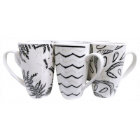 Set Of 6 Pieces Of Designed Cups/Mugs- White