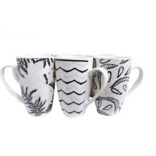 Set Of 6 Pieces Of Designed Cups/Mugs- White