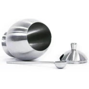 Egg Shaped Metallic Sugar Bowl Seasoning Pot With Spoon,Silver