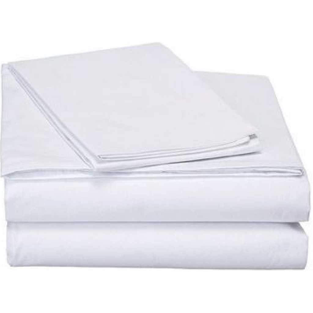 Cotton Bedsheets with 2 Pillowcases White TilyExpress Uganda