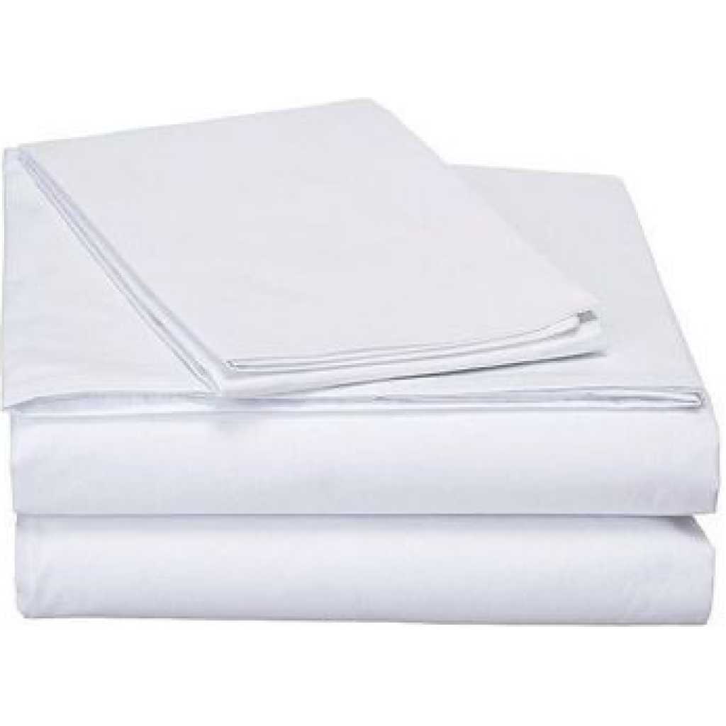 Cotton Bedsheets with 2 Pillowcases - White