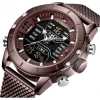 Naviforce Stainess Steel Digital And Analog Dual Watch - Brown