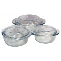 Glass Mexxi 6pcs round glass casserole set/serving dishes