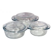 Glass Mexxi 6pcs round glass casserole set/serving dishes