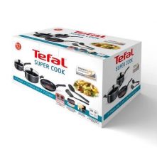 Tefal Aluminum Super Cook Non-Stick Cookware Set 7pcs B459S784