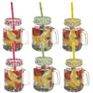 6 Pieces Of Juice Glass Mason Jars Cup Mugs- Colorless