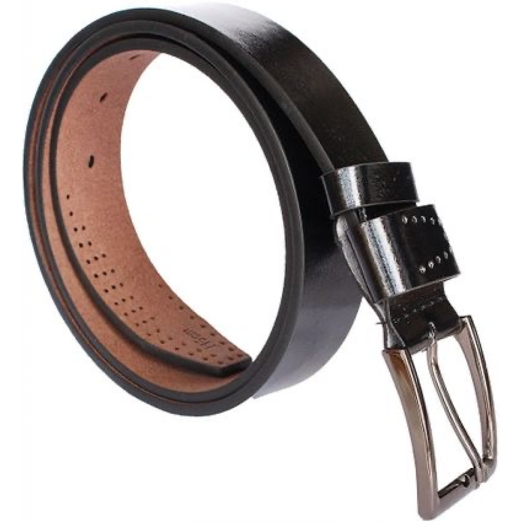 Men's Designer Faux Leather Belt - Black