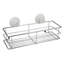 Stainless Steel Suction Kitchen/Bathroom Shelves Storage Organizer Rack,Silver